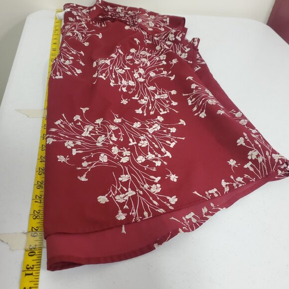 Croft Barrow Womens Artsy Boho Floral Top Size 3X Red Office Career Flowy V Neck - Picture 8 of 10
